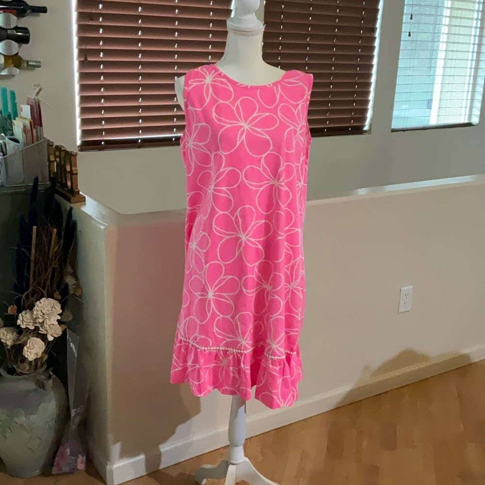 Pink Floral Sleeveless sun/Swim Dress